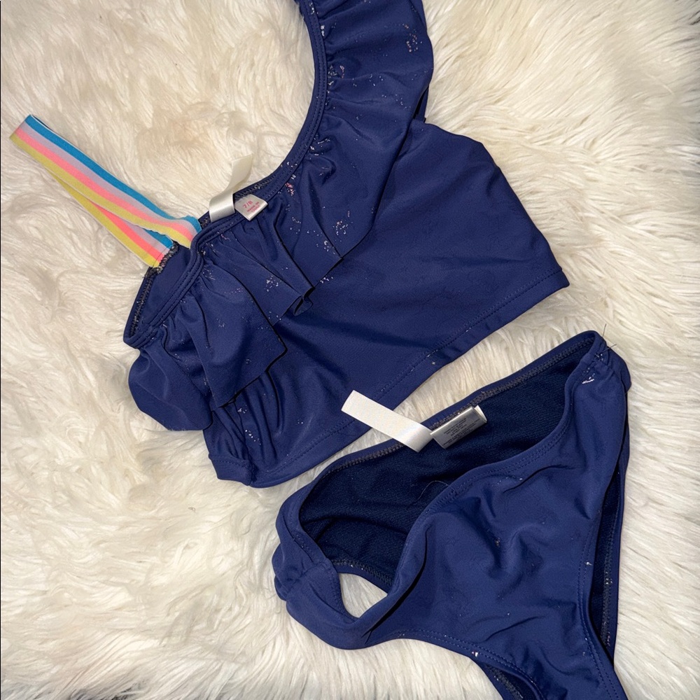 Blue Ruffled Bikini Set
